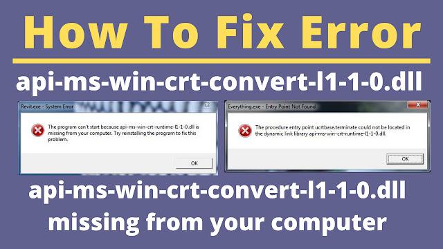 How to Fix api-ms-win-crt-runtime-l1-1-0.dll Error